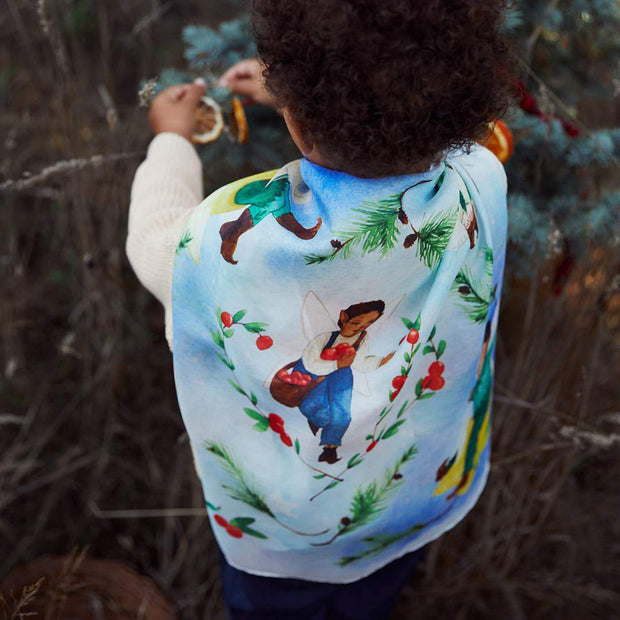 PAÑUELO DE SEDA ILUSTRADO