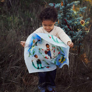 PAÑUELO DE SEDA ILUSTRADO